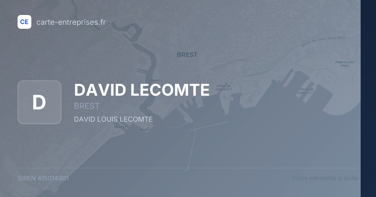 DAVID LECOMTE — 415014901 — fiche entreprise
