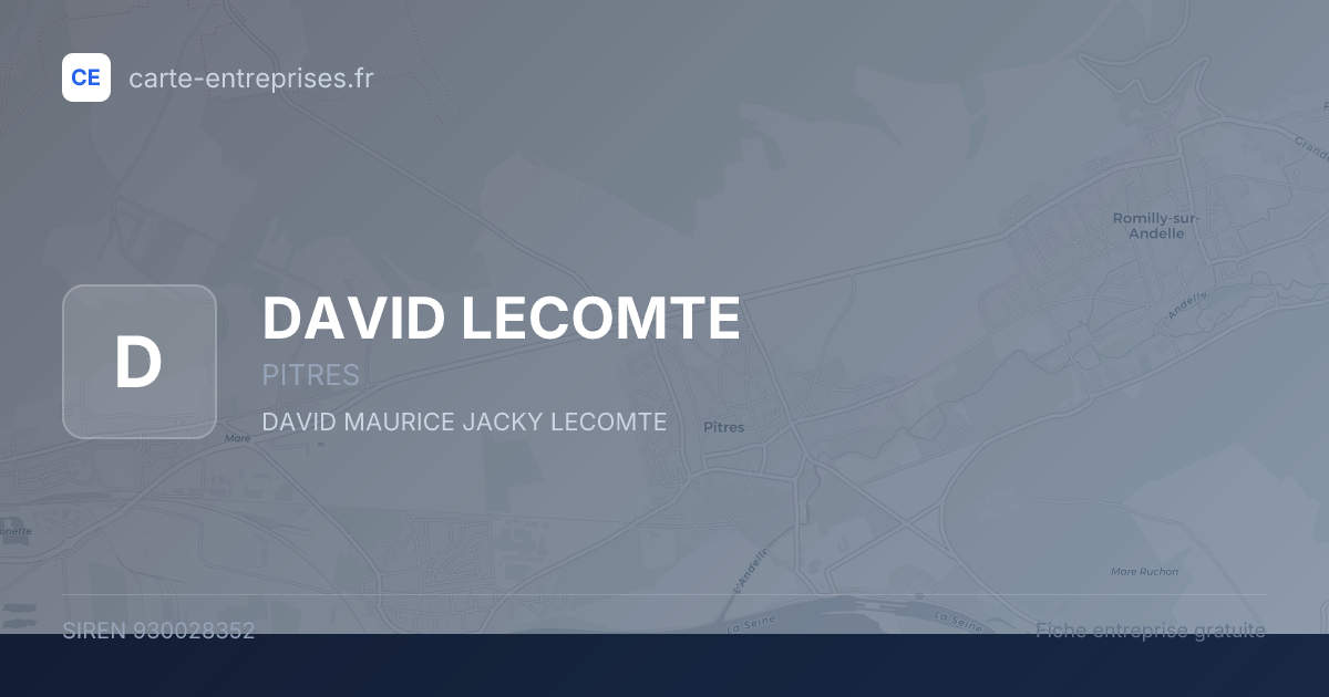 DAVID LECOMTE — 930028352 — fiche entreprise