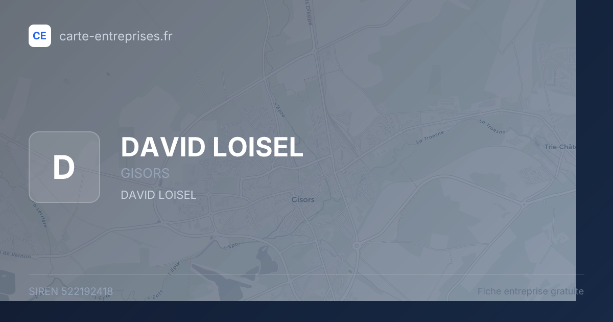 DAVID LOISEL — 522192418 — fiche entreprise