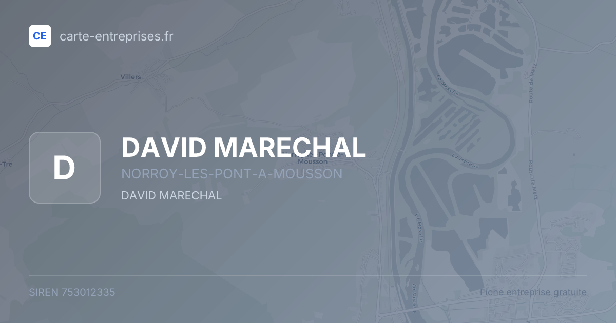 DAVID MARECHAL — 753012335 — fiche entreprise