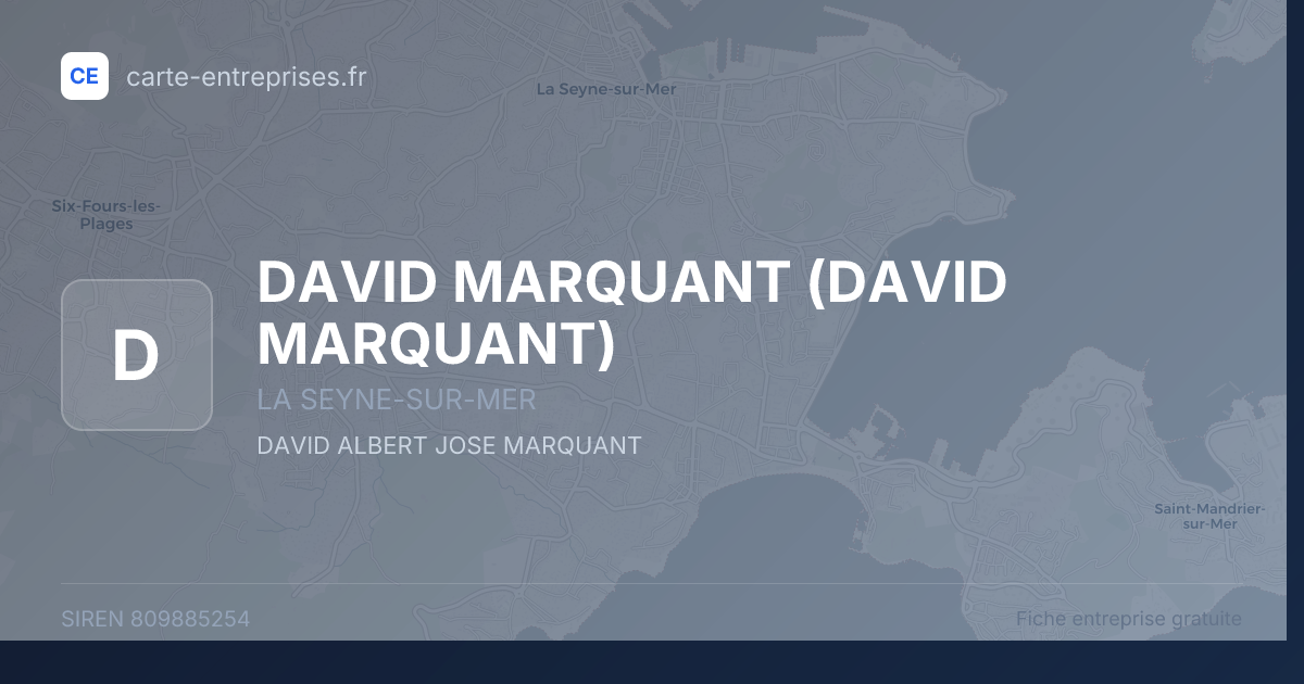 DAVID MARQUANT — 809885254 — fiche entreprise