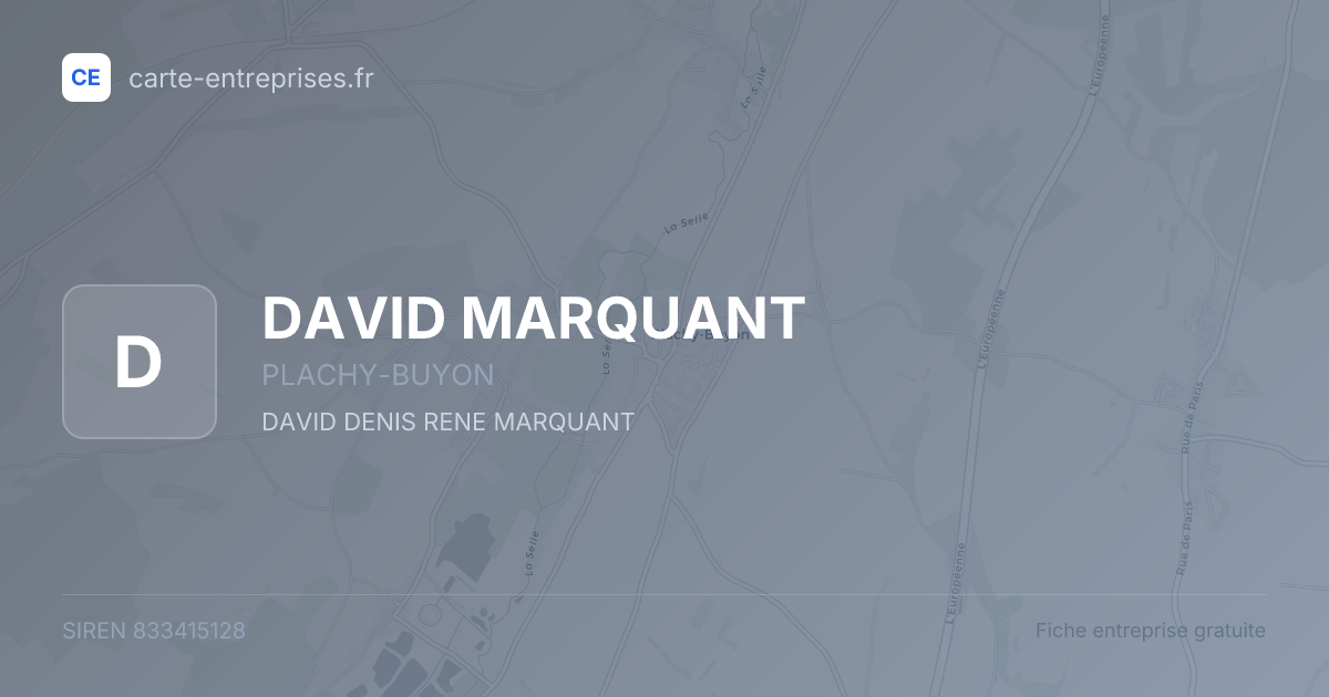 DAVID MARQUANT — 833415128 — fiche entreprise