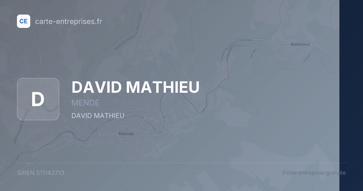 DAVID MATHIEU — 511142713 — fiche entreprise