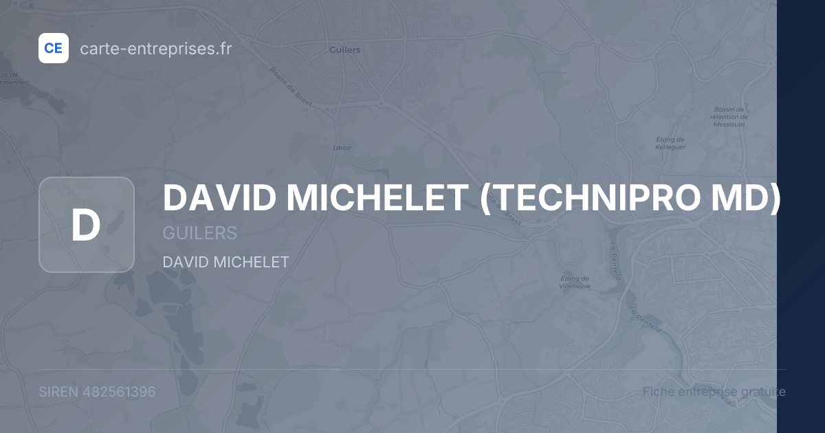 DAVID MICHELET (TECHNIPRO MD) — 482561396 — fiche entreprise