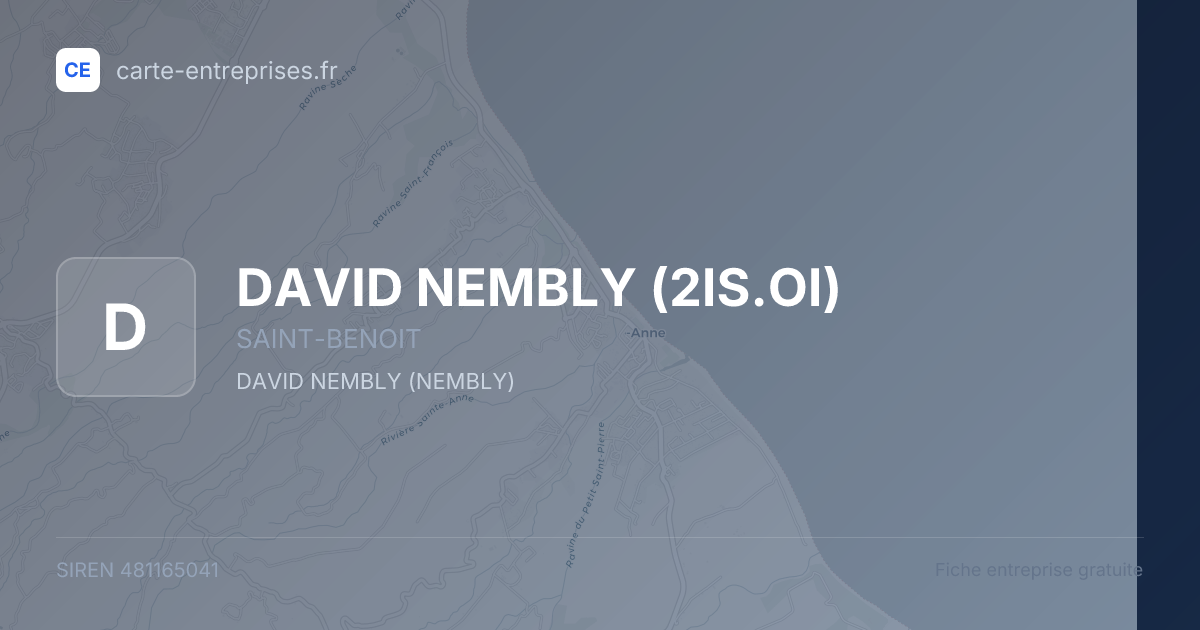 DAVID NEMBLY (2IS.OI) — 481165041 — fiche entreprise