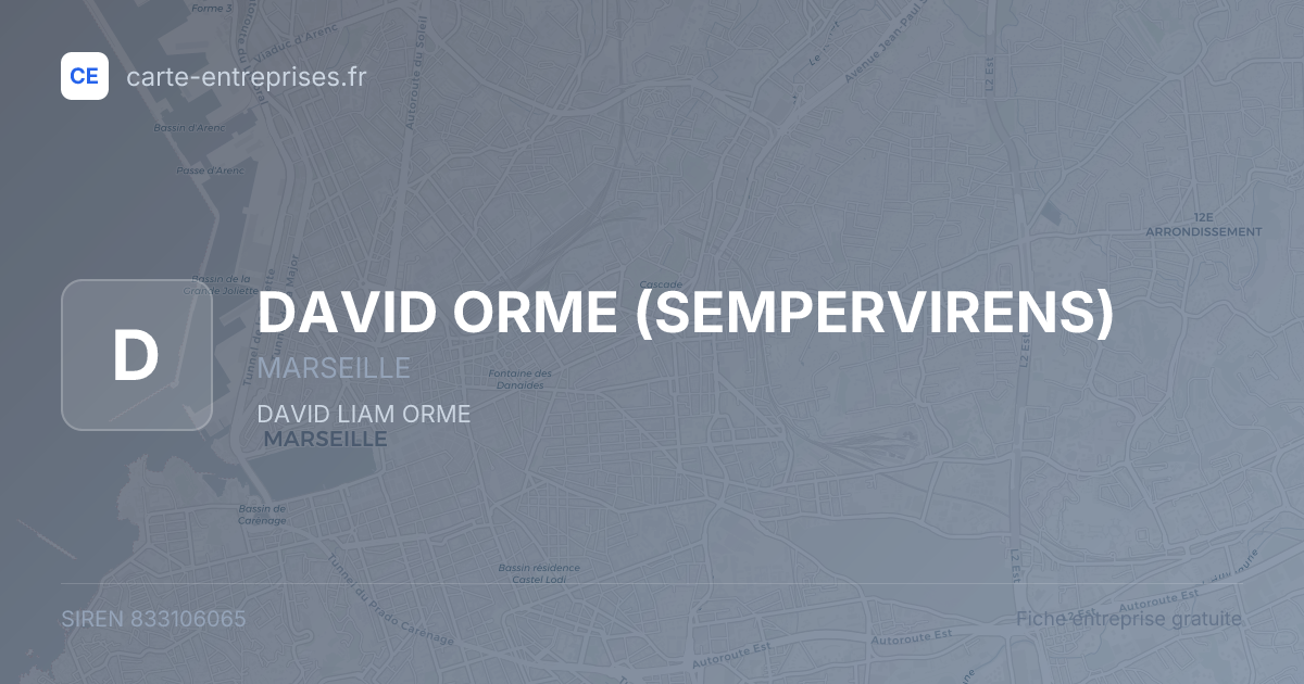 DAVID ORME (SEMPERVIRENS) — 833106065 — fiche entreprise