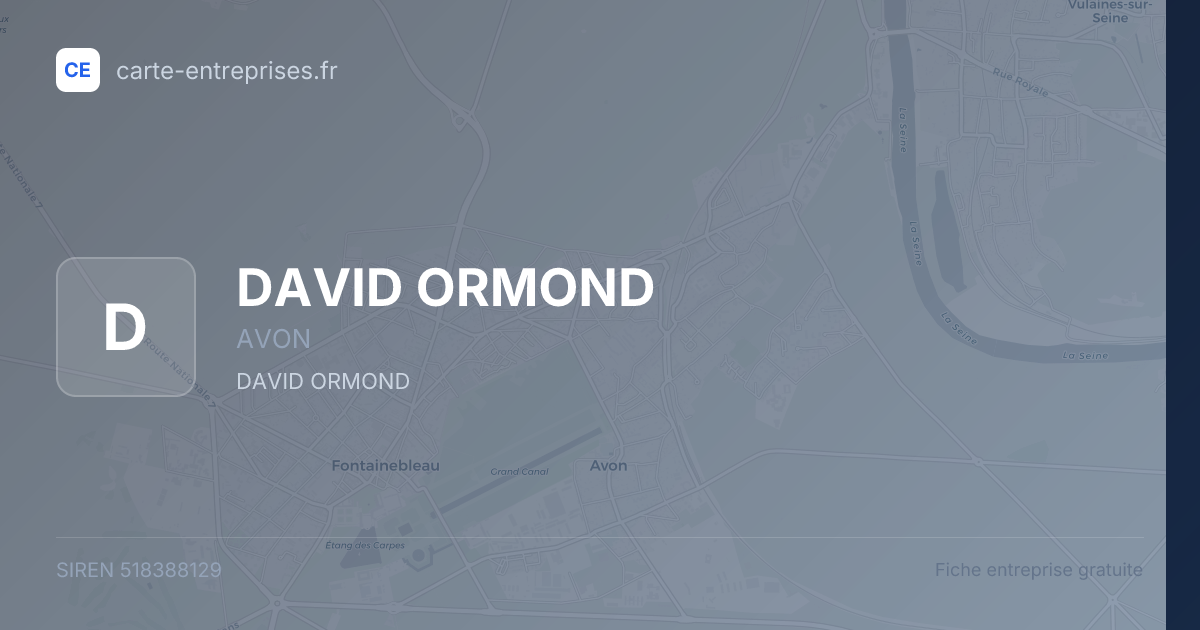 DAVID ORMOND — 518388129 — fiche entreprise
