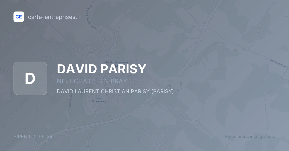 DAVID PARISY — 510196124 — fiche entreprise