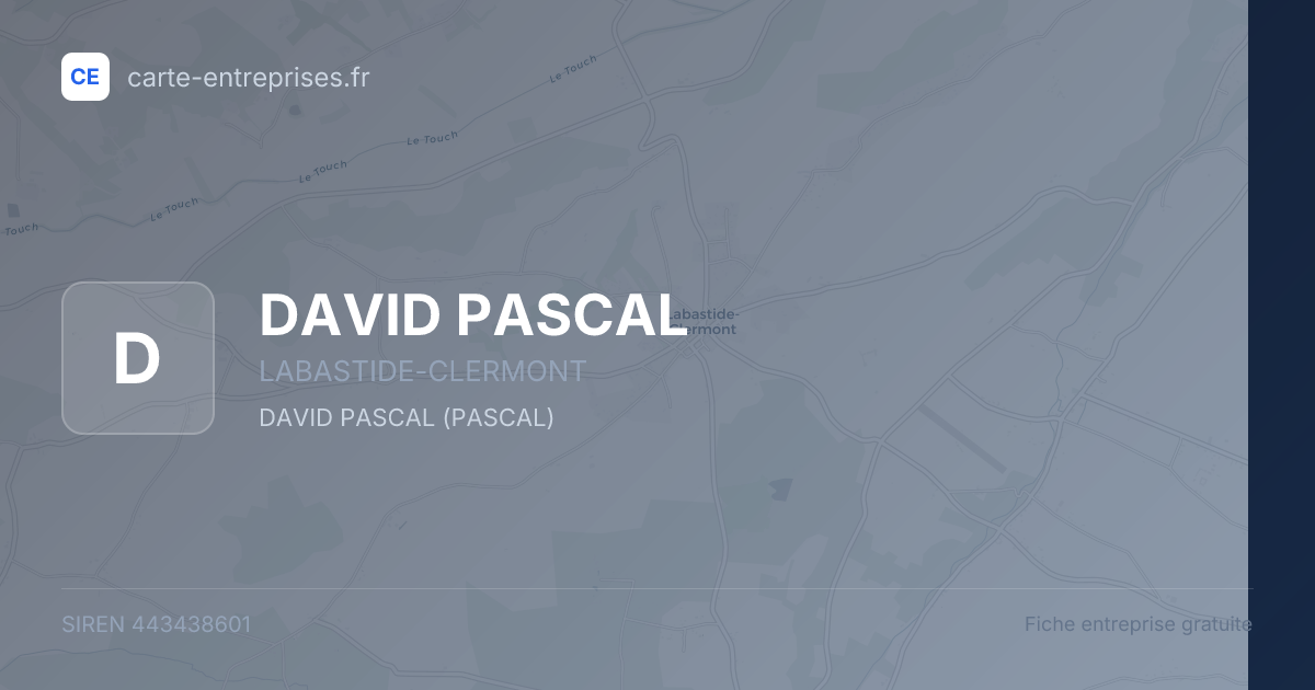DAVID PASCAL — 443438601 — fiche entreprise