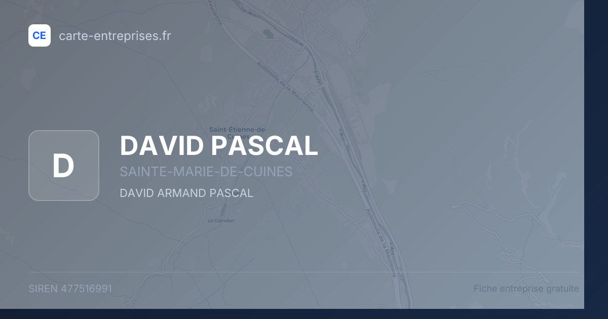DAVID PASCAL — 477516991 — fiche entreprise