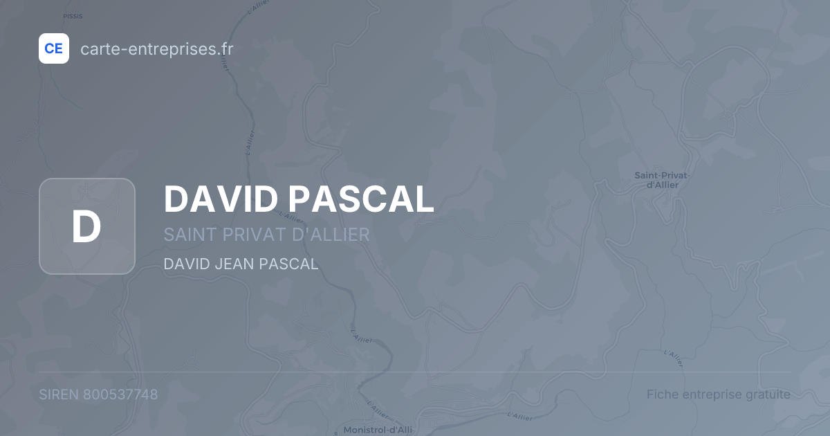 DAVID PASCAL — 800537748 — fiche entreprise