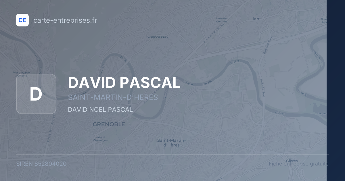 DAVID PASCAL — 852804020 — fiche entreprise