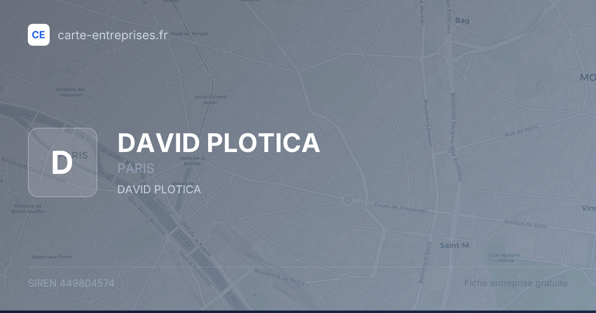 DAVID PLOTICA — 449804574 — fiche entreprise