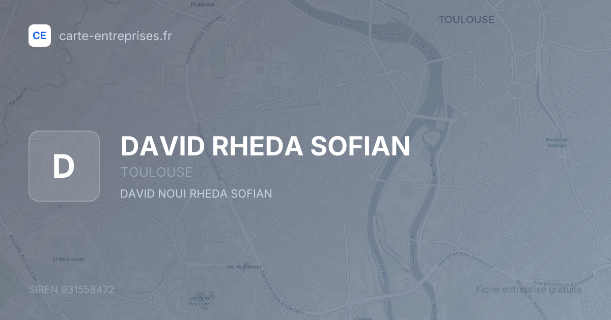 DAVID RHEDA SOFIAN — 931558472 — fiche entreprise