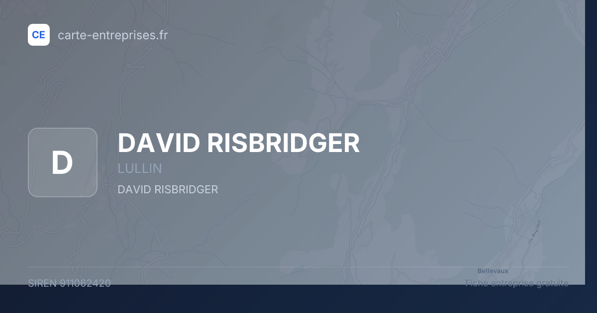 DAVID RISBRIDGER — 911062420 — fiche entreprise