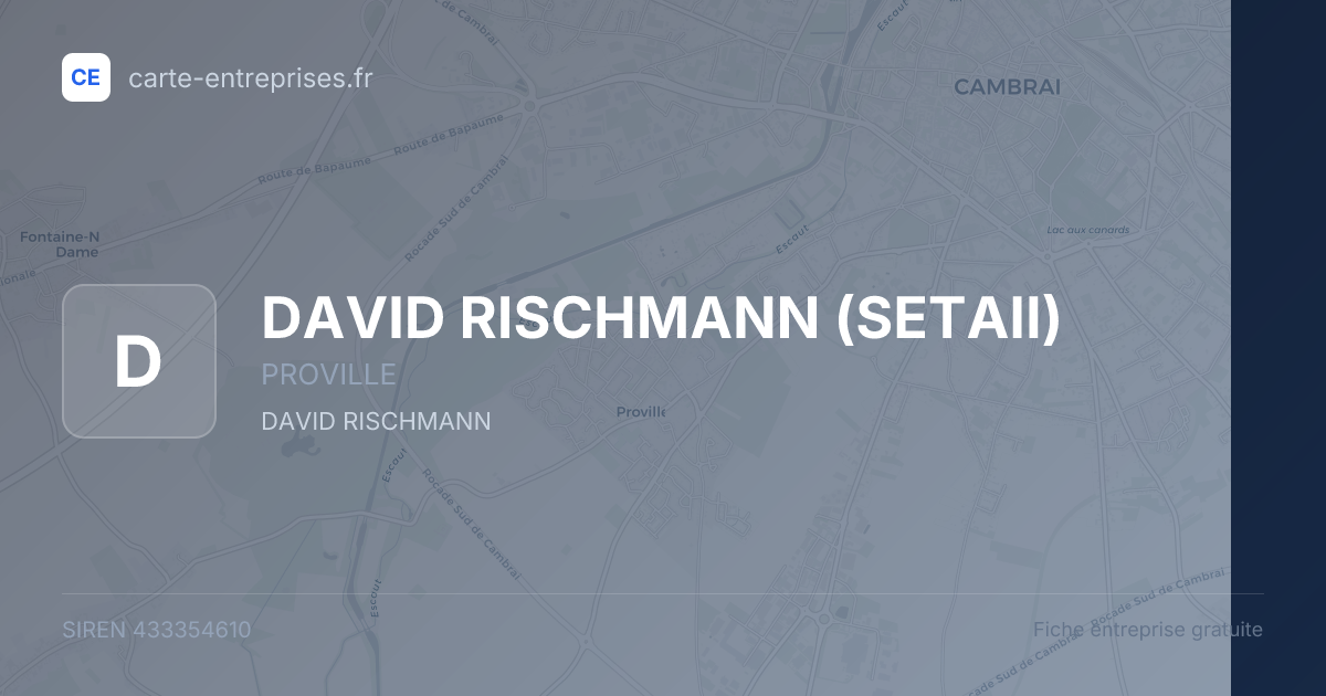 DAVID RISCHMANN (SETAII) — 433354610 — fiche entreprise