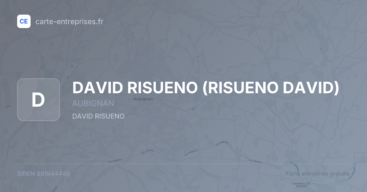 DAVID RISUENO (RISUENO DAVID) — 991944448 — fiche entreprise
