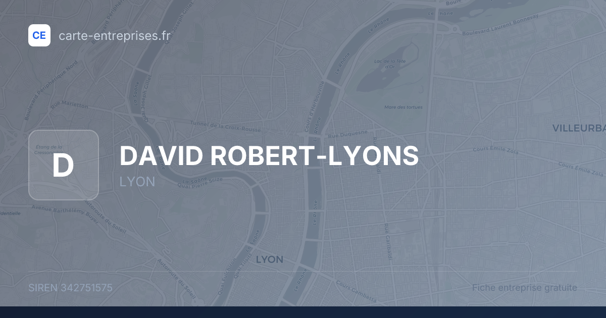 DAVID ROBERT-LYONS — 342751575 — fiche entreprise