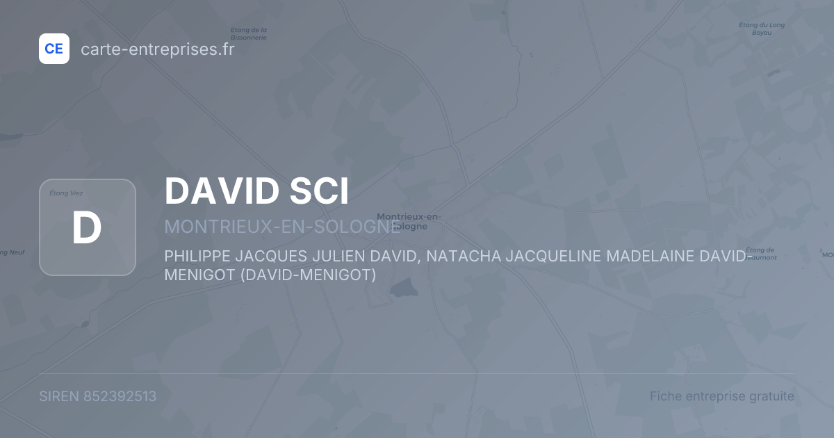 DAVID SCI — 852392513 — fiche entreprise