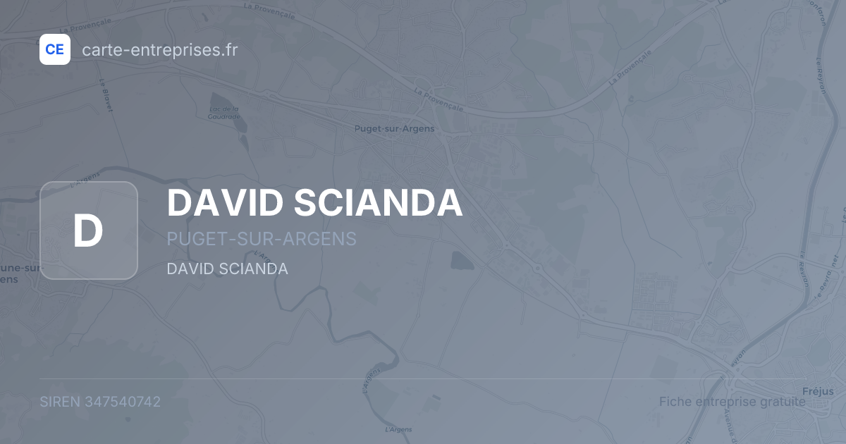 DAVID SCIANDA — 347540742 — fiche entreprise