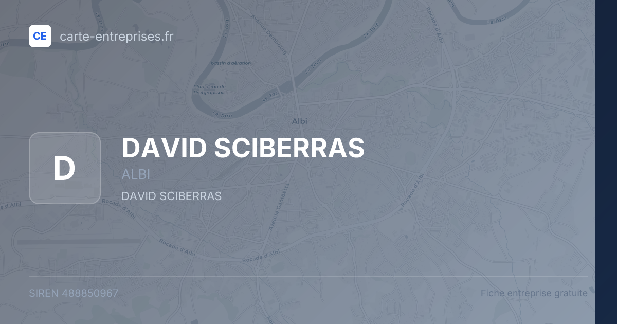 DAVID SCIBERRAS — 488850967 — fiche entreprise