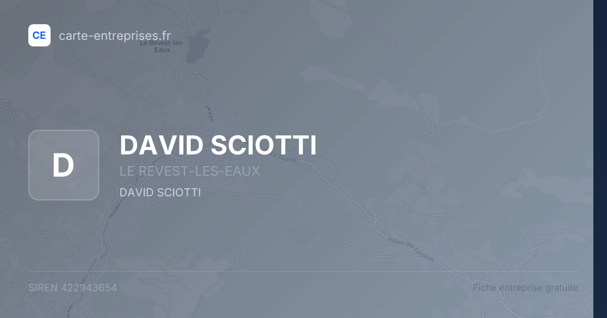 DAVID SCIOTTI — 422943654 — fiche entreprise