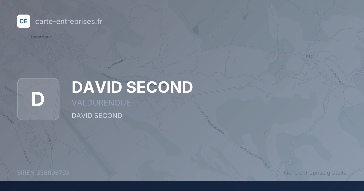 DAVID SECOND — 338696792 — fiche entreprise