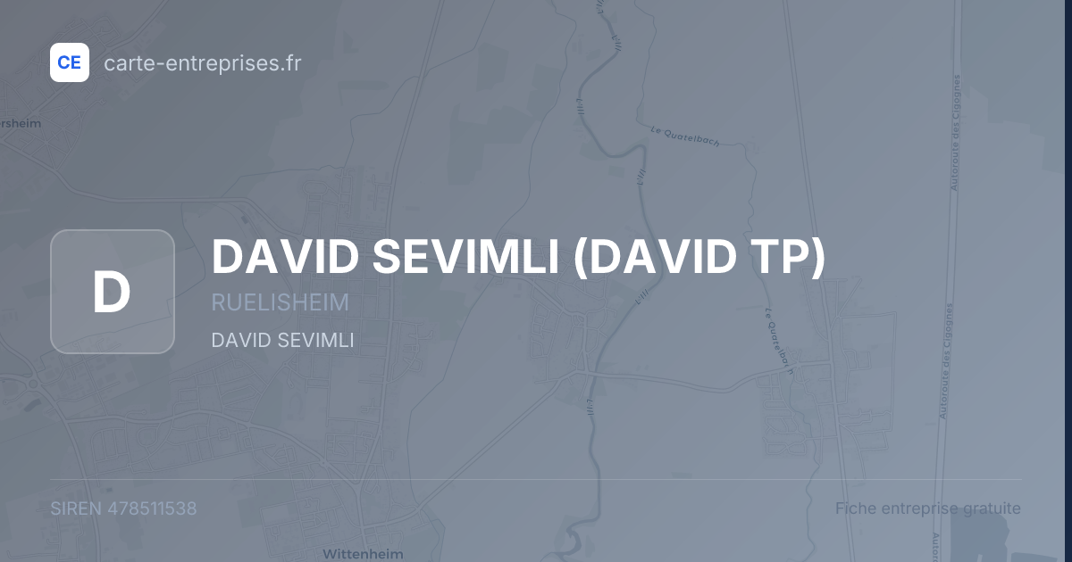 DAVID SEVIMLI (DAVID TP) — 478511538 — fiche entreprise