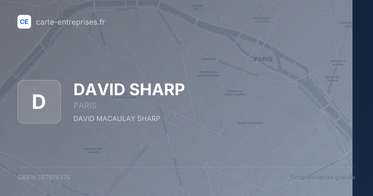 DAVID SHARP — 387976376 — fiche entreprise
