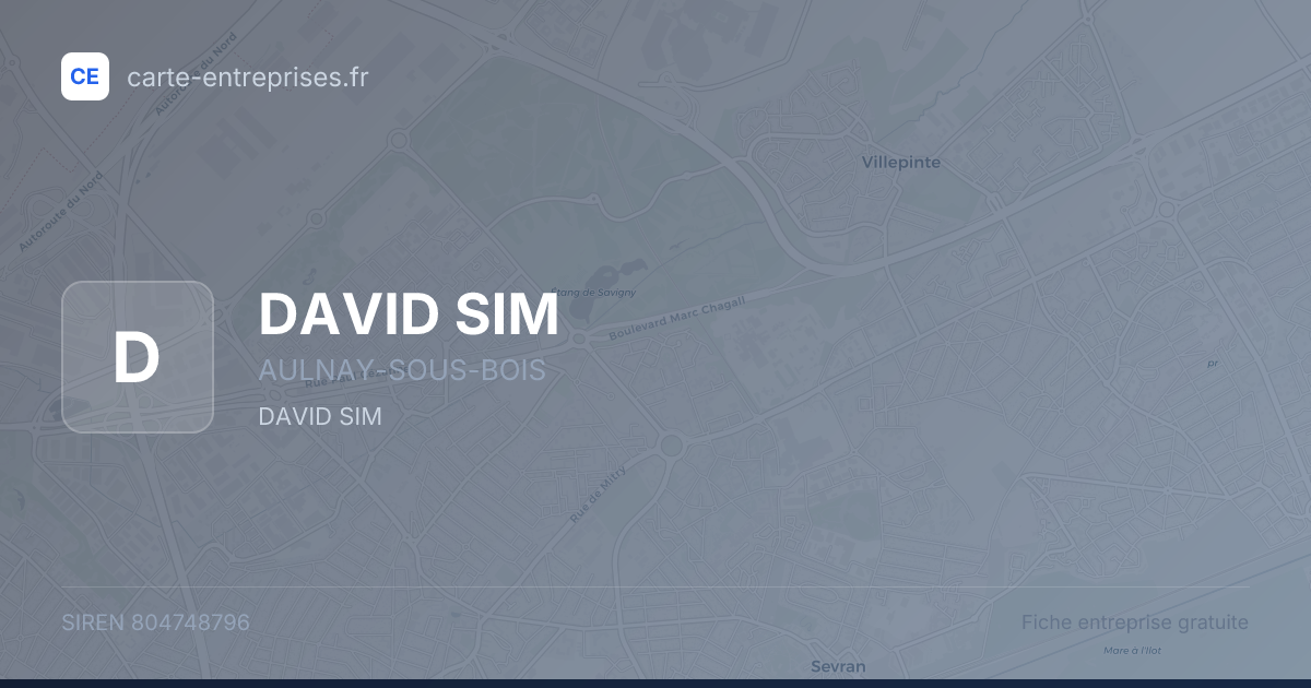 DAVID SIM — 804748796 — fiche entreprise
