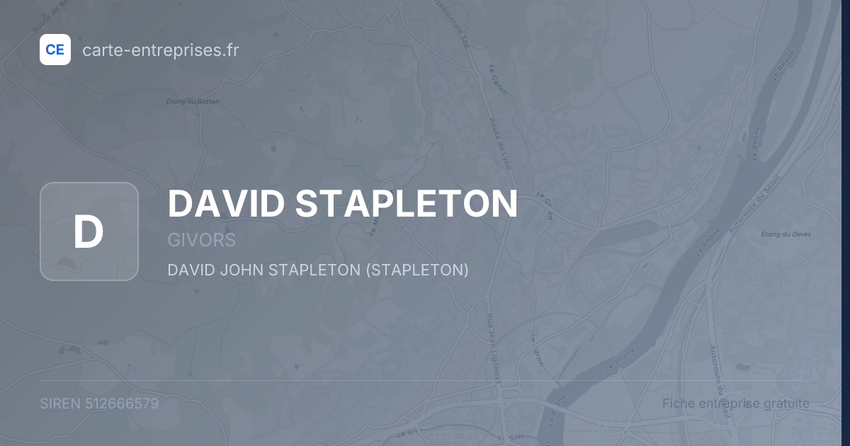 DAVID STAPLETON — 512666579 — fiche entreprise
