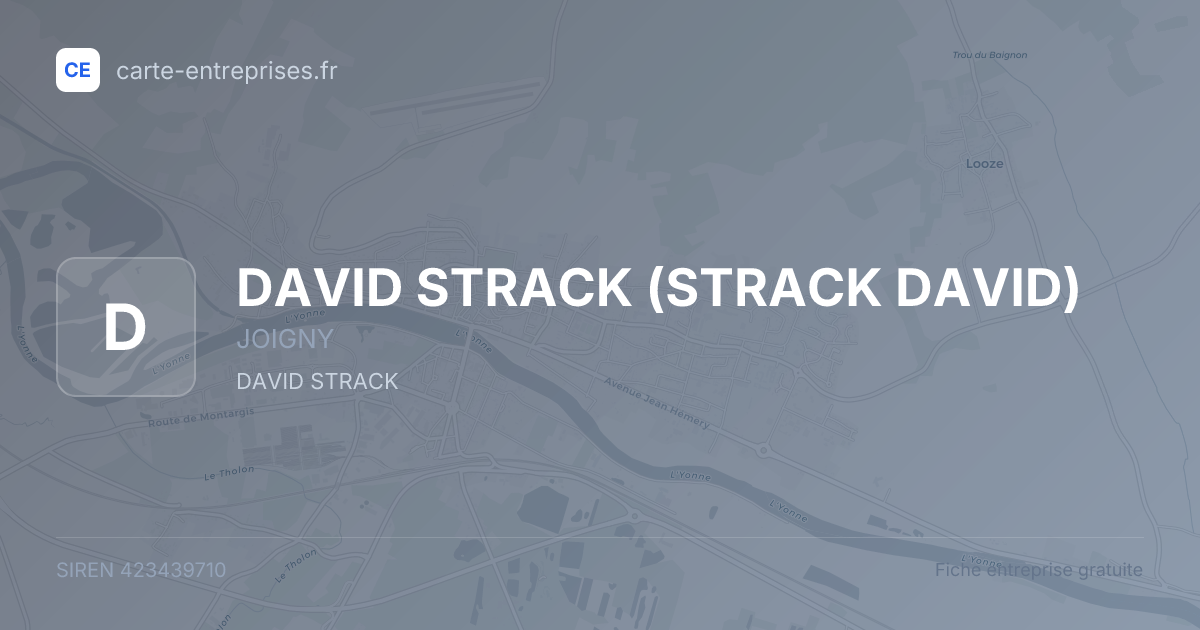 DAVID STRACK (STRACK DAVID) — 423439710 — fiche entreprise