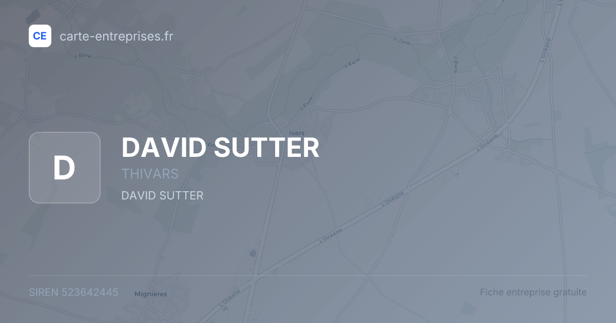 DAVID SUTTER — 523642445 — fiche entreprise