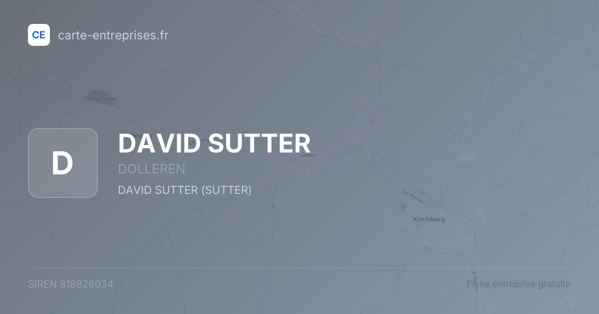 DAVID SUTTER — 818826034 — fiche entreprise