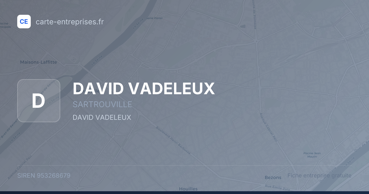DAVID VADELEUX — 953268679 — fiche entreprise