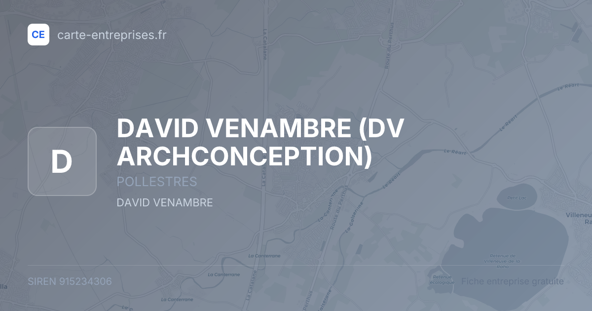 DAVID VENAMBRE (DV ARCHCONCEPTION) — 915234306 — fiche entreprise