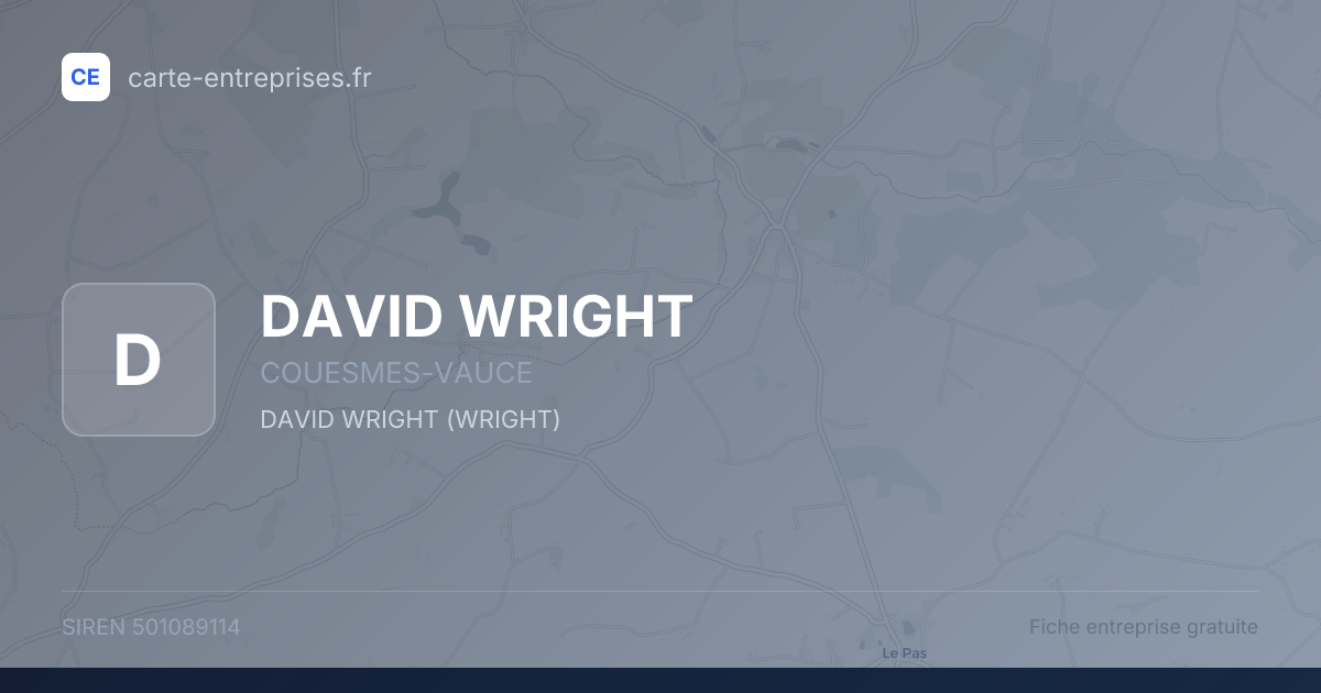 DAVID WRIGHT — 501089114 — fiche entreprise