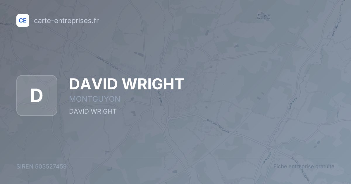 DAVID WRIGHT — 503527459 — fiche entreprise