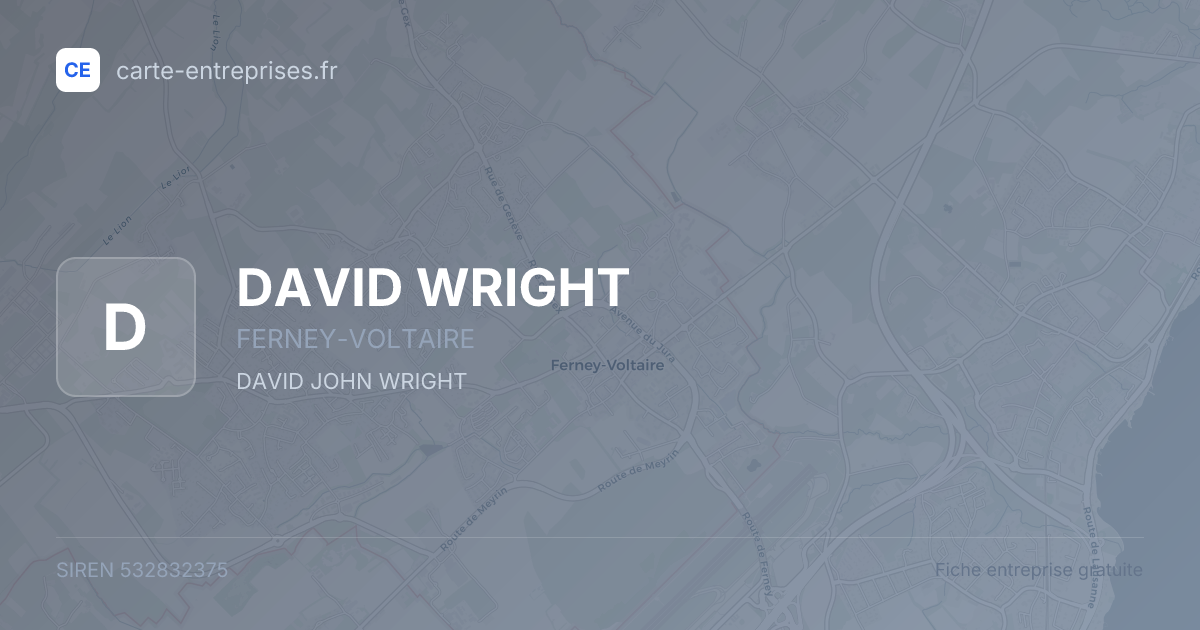 DAVID WRIGHT — 532832375 — fiche entreprise