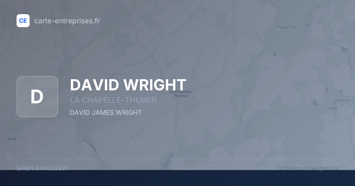 DAVID WRIGHT — 844036897 — fiche entreprise