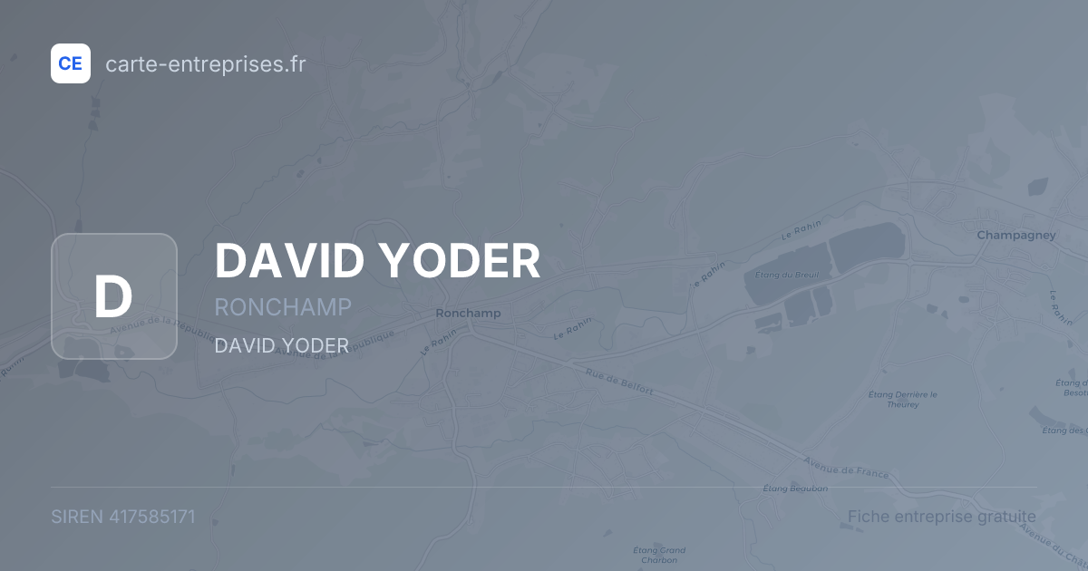 DAVID YODER — 417585171 — fiche entreprise