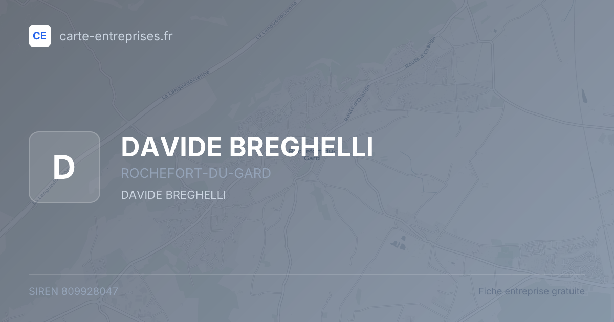 DAVIDE BREGHELLI — 809928047 — fiche entreprise