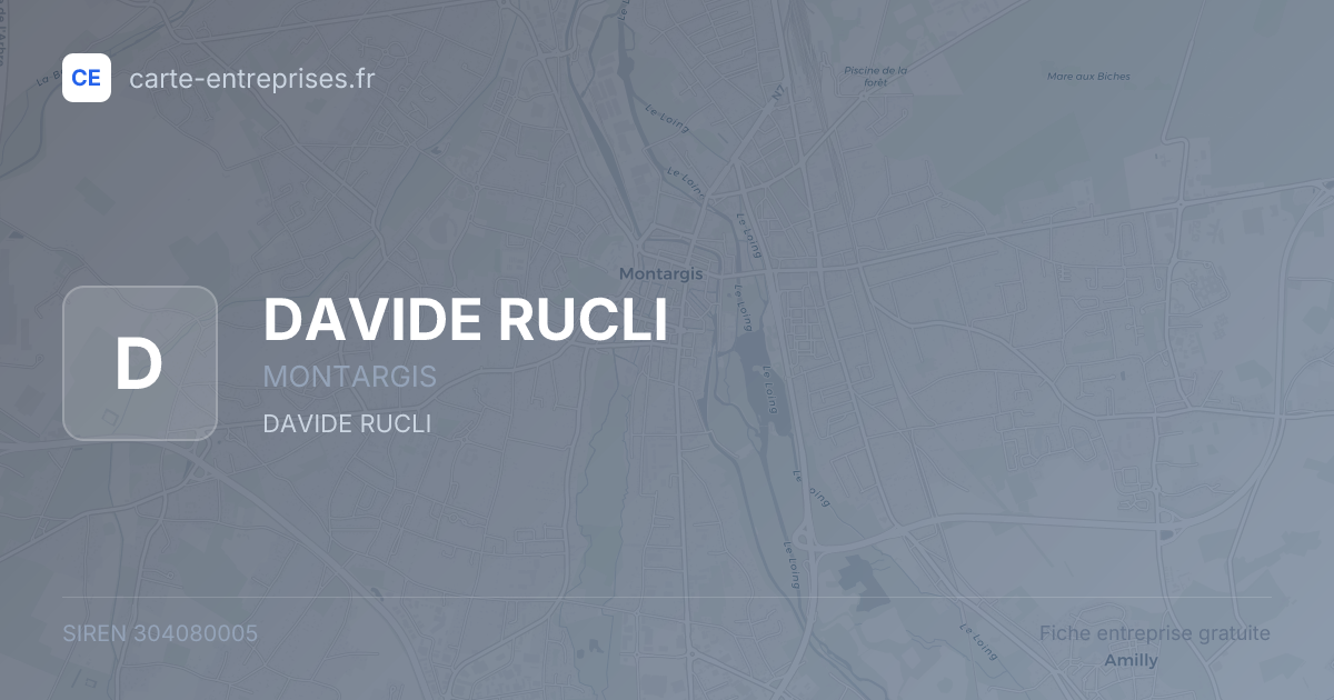 DAVIDE RUCLI — 304080005 — fiche entreprise