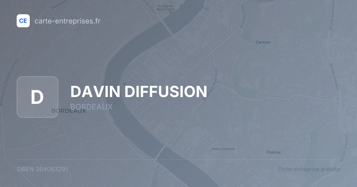 DAVIN DIFFUSION — 394063291 — fiche entreprise