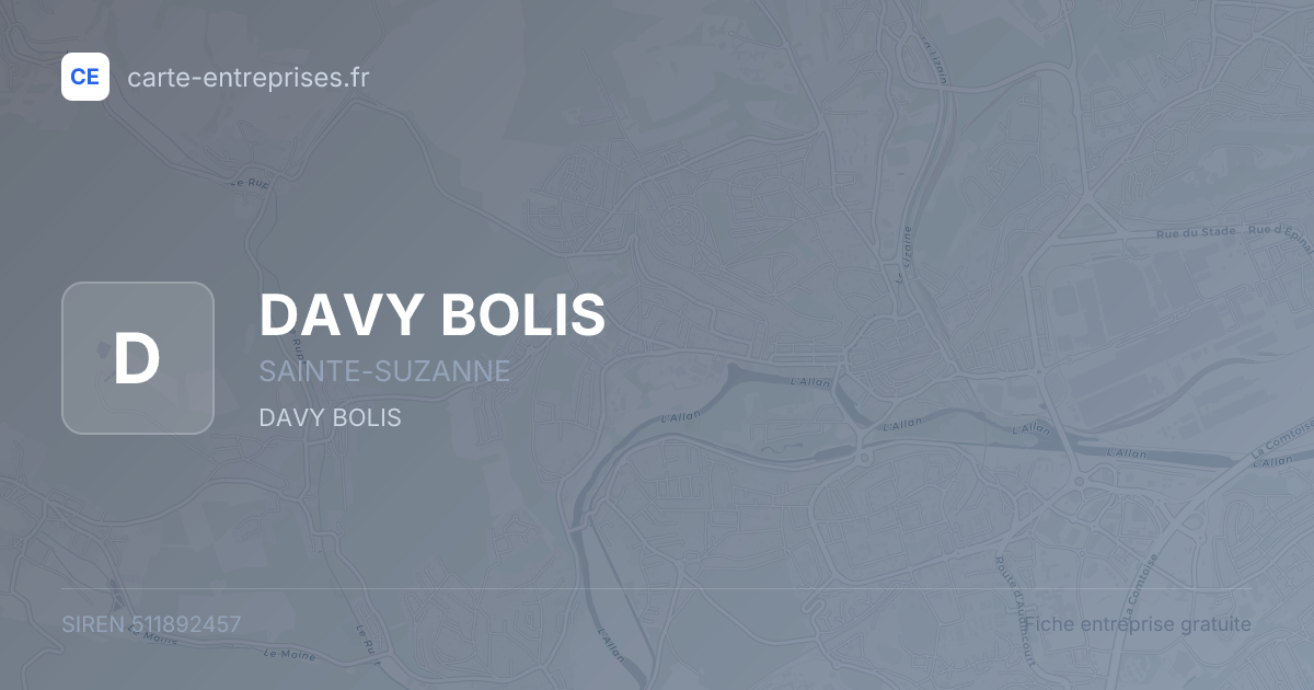 DAVY BOLIS — 511892457 — fiche entreprise