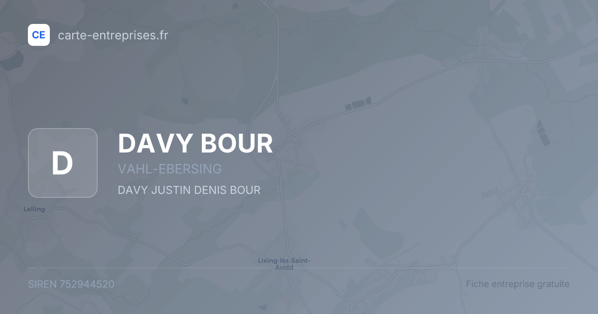 DAVY BOUR — 752944520 — fiche entreprise