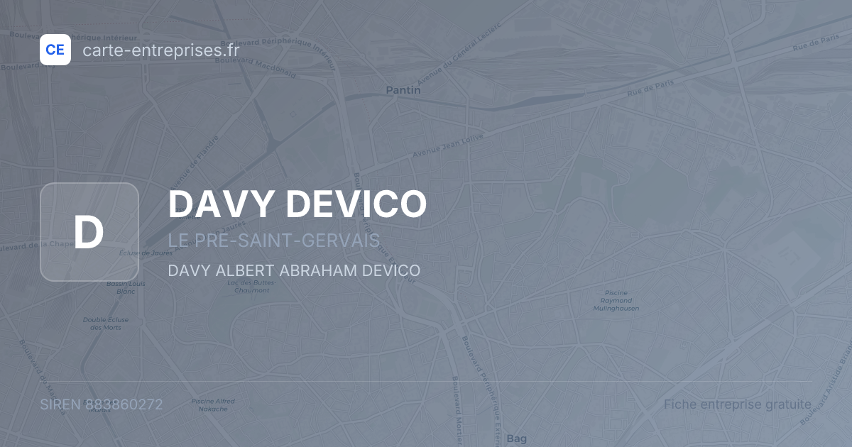 DAVY DEVICO — 883860272 — fiche entreprise