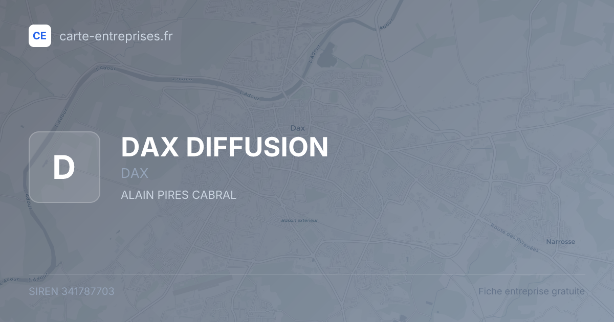 DAX DIFFUSION — 341787703 — fiche entreprise