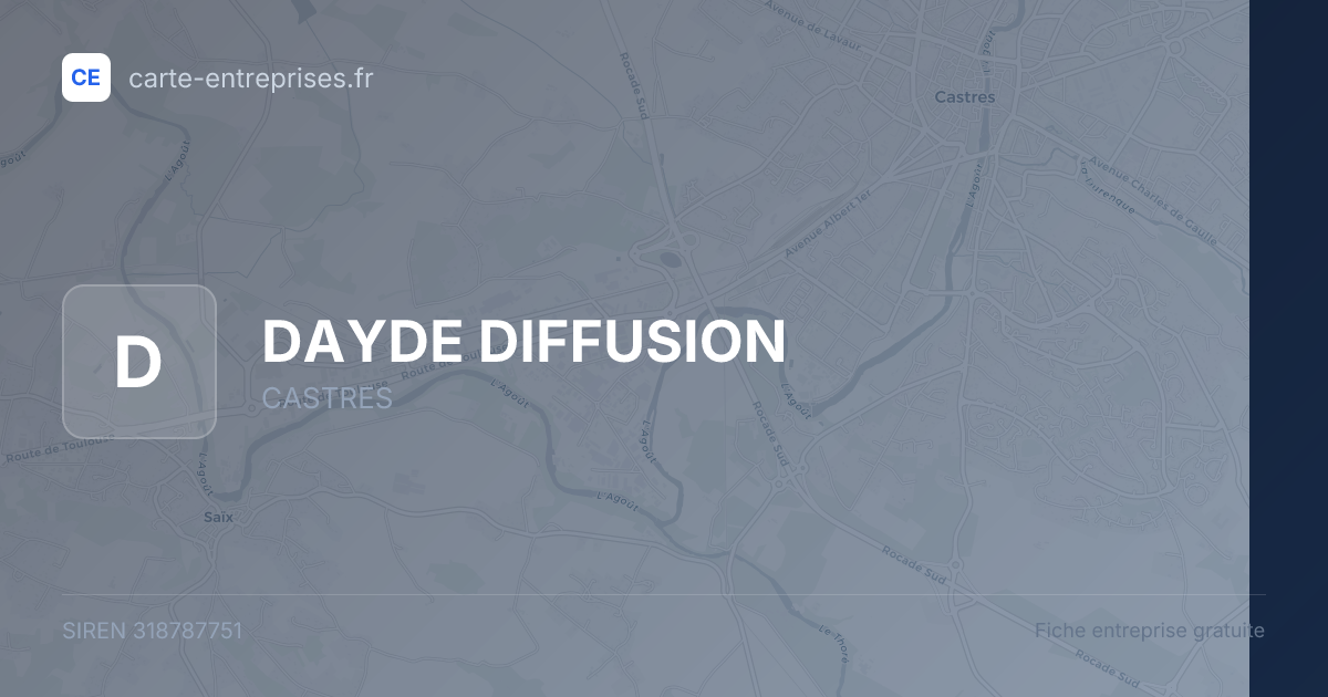 DAYDE DIFFUSION — 318787751 — fiche entreprise