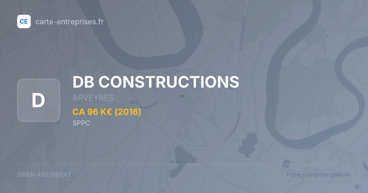 DB CONSTRUCTIONS — 492798343 — fiche entreprise